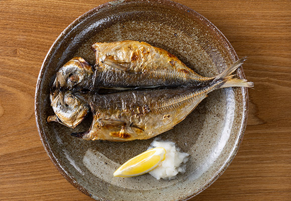 アジの干物定食